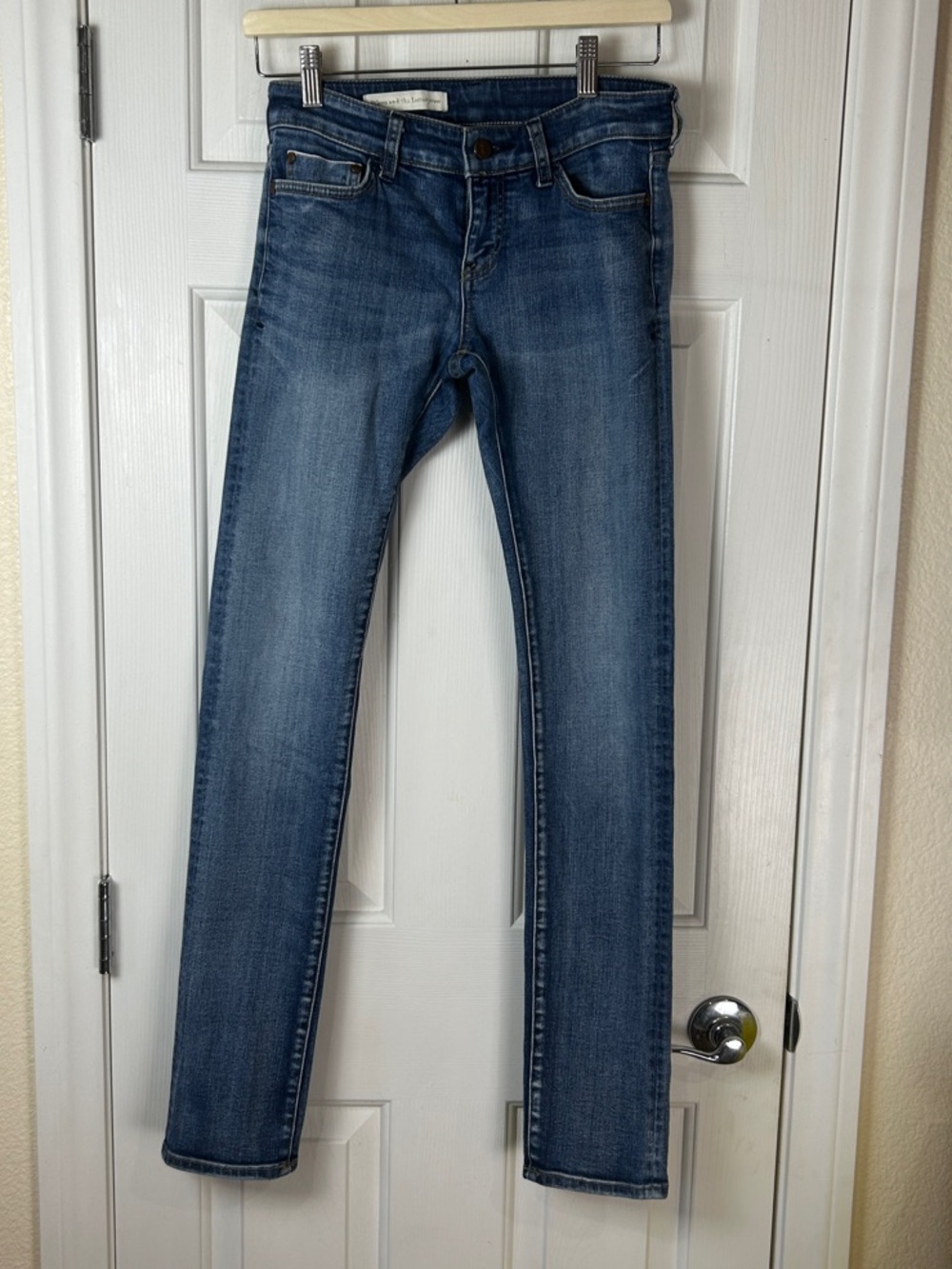 Pilcro and the Letterpress Slim Straight Jeans Medium Wash Anthropologie 26